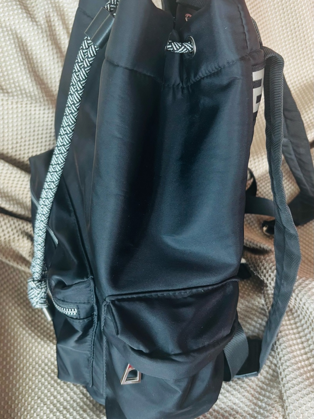 NIB- Versace Black Drawstring Backpack with Contrast Rope - Picture 5 of 7